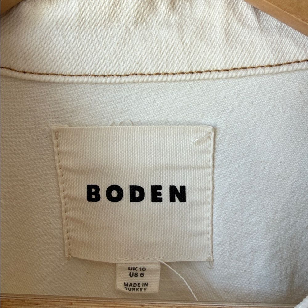 BODEN Ivory Belted Denim Jacket - Picture 6 of 10